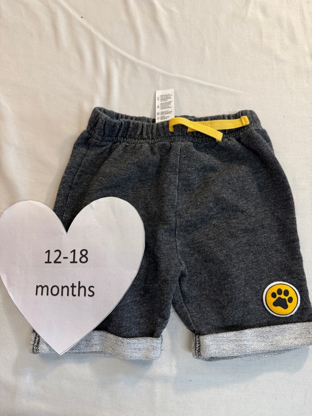 Disney - Dark Gray Shorts with Yellow Paw Patch